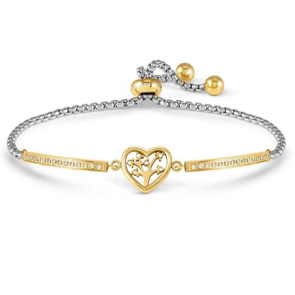 MILLELUCI ed. REFINED bracelet in steel and cubic zirconia ( RICCO) (017_Tree life)