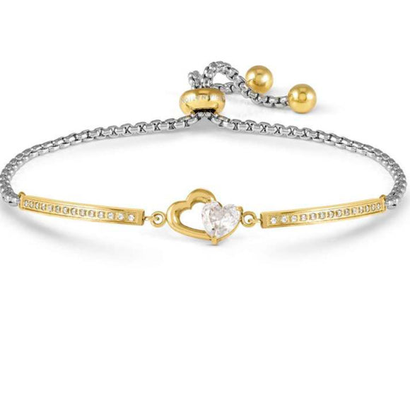 Bracelet MILLELUCI ed, REFINED in steel and cubic zirconia ( RICCO) (022_Heart)