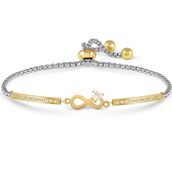 MILLELUCI ed. REFINED bracelet in steel and cubic zirconia ( RICCO) (024_Infinite)