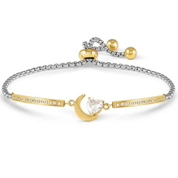 MILLELUCI ed. REFINED bracelet in steel and cubic zirconia ( RICCO) (038_Moon)