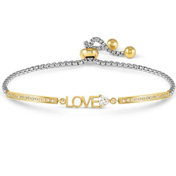 MILLELUCI ed. LOVE bracelet in steel and cubic zirconia ( RICCO) (001_LOVE)