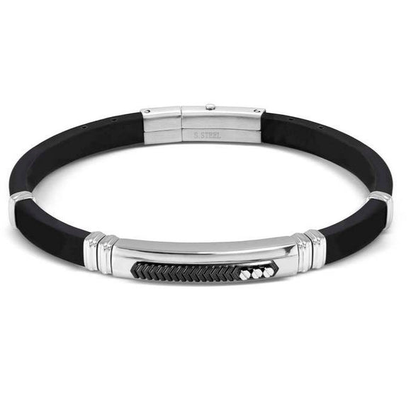 CITY ??ed. ENERGY bracelet in steel and rubber with PVD finish Stainless steel and Black