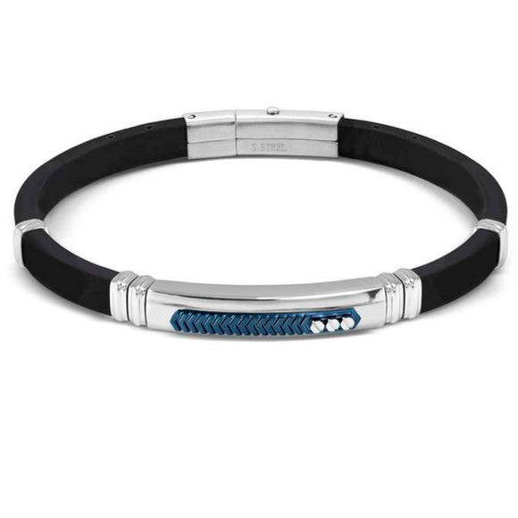CITY ??ed. ENERGY bracelet in steel and rubber with PVD finish Stainless steel and Blue