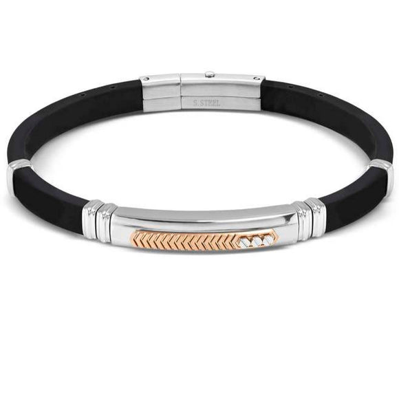 CITY ??ed. ENERGY bracelet in steel and rubber with PVD finish Steel and Rose Gold