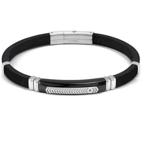 CITY ??ed. ENERGY bracelet in steel, rubber with 1 cz