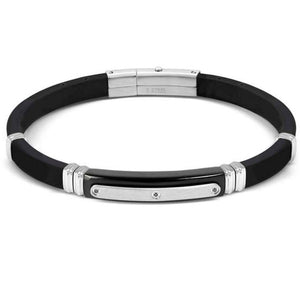 CITY ??ed. ENERGY bracelet in steel, rubber and tag with 3 cz