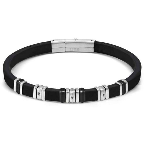 CITY ??ed. ENERGY in steel, rubber with 3 cz BLACK fin. Steel and Black