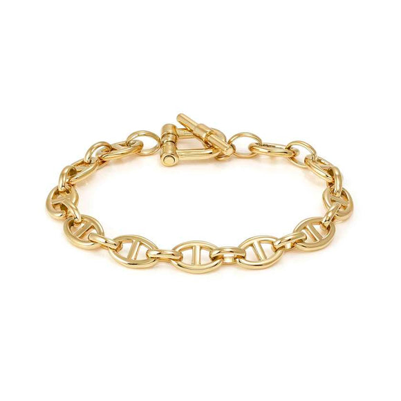 ECCLETTICA bracelet in steel (NAVY CHAIN) large size Yellow Gold