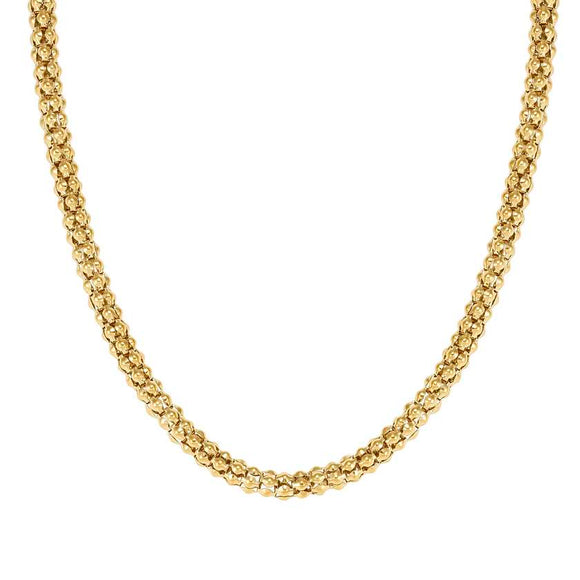 ECCLETTICA necklace in steel (POPCORN CHAIN) Yellow Gold