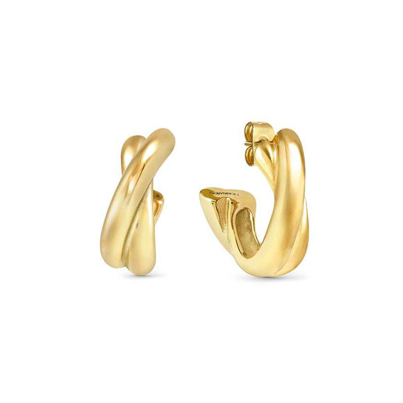 ECCLETTICA earrings in steel (INTERSECTED) Yellow Gold