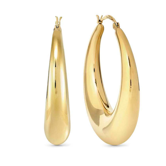 ECCLETTICA earrings in steel (LARGE HOOP) Yellow Gold