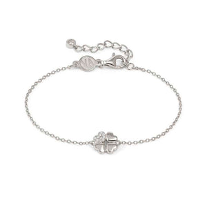 PETIT SPARKLE bracelet in 925 sterling silver and cubic zirconia Four-leaf clover