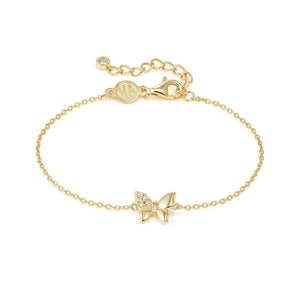 PETIT SPARKLE bracelet in 925 sterling silver and cubic zirconia Yellow Gold Butterfly