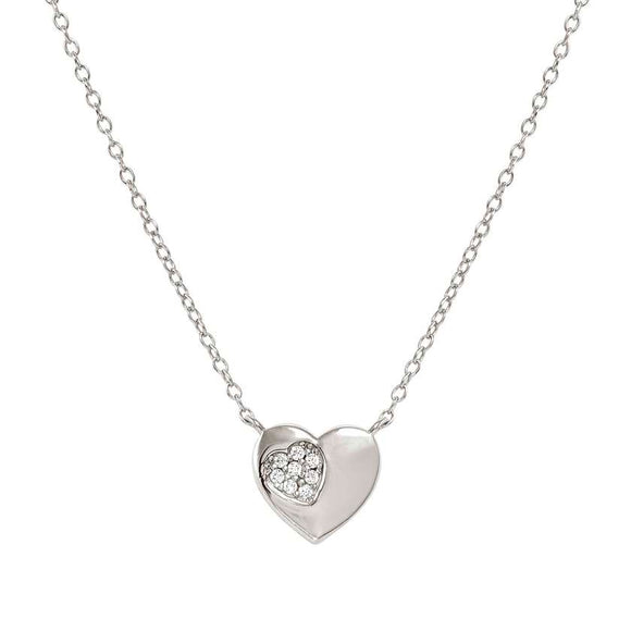 PETIT SPARKLE necklace in 925 sterling silver and cubic zirconia Heart