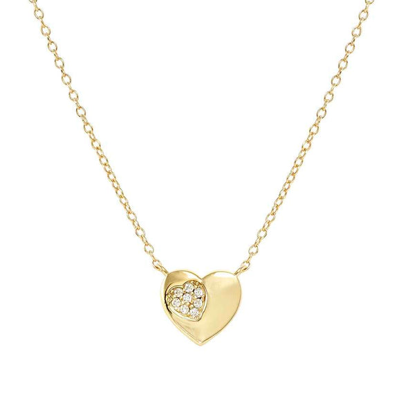 PETIT SPARKLE necklace in 925 sterling silver and cubic zirconia Gold Heart