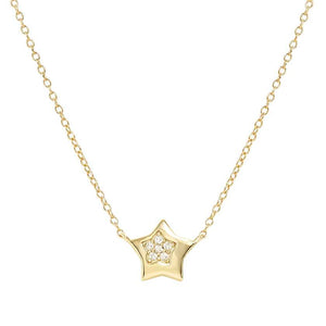 PETIT SPARKLE necklace in 925 sterling silver and cubic zirconia Gold Star