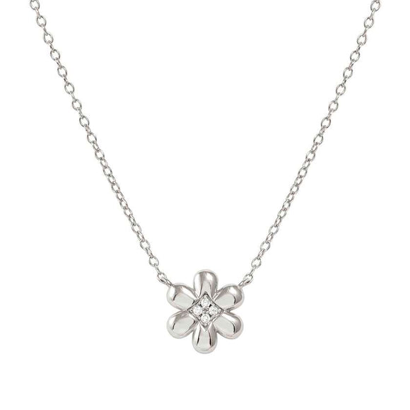 PETIT SPARKLE necklace in 925 sterling silver and cubic zirconia Flower