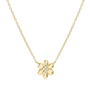 PETIT SPARKLE necklace in 925 sterling silver and cubic zirconia Gold Flower