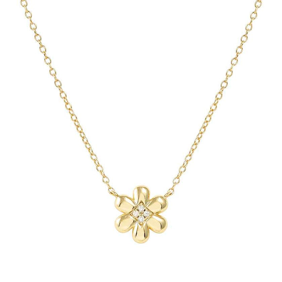 PETIT SPARKLE necklace in 925 sterling silver and cubic zirconia Gold Flower