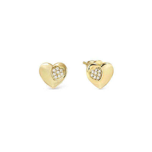 PETIT SPARKLE earrings in 925 sterling silver and cubic zirconia Gold Heart
