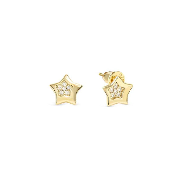 PETIT SPARKLE earrings in 925 sterling silver and cubic zirconia Gold Star