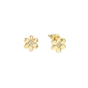 PETIT SPARKLE earrings in 925 sterling silver and cubic zirconia Gold Flower