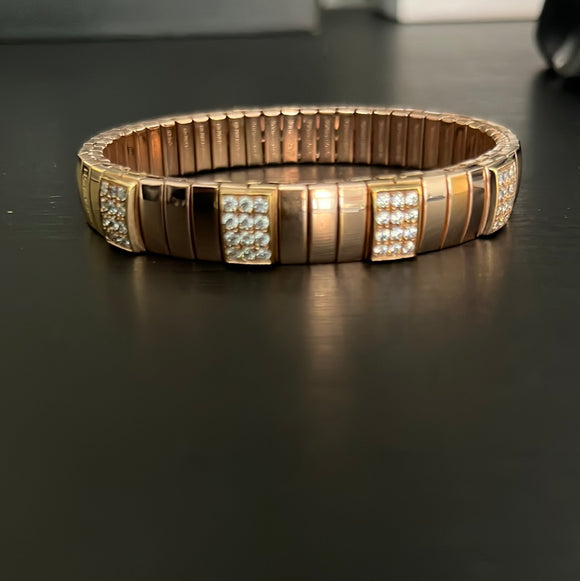 Bracelets GOLDEN PINK (M) in steel? sil. 925? CZ and 4 pave