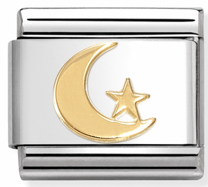 030110/48 Classic 18ct Gold Moon & Star