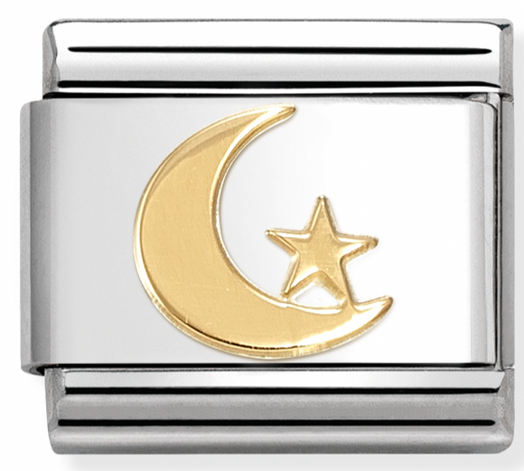 030110/48 Classic 18ct Gold Moon & Star
