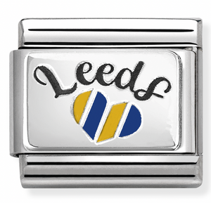 330209/60 Classic Silver & Enamel Leeds Striped Heart