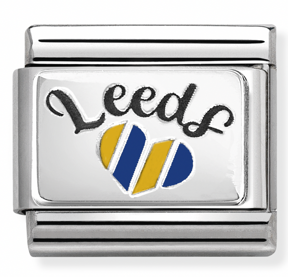 330209/60 Classic Silver & Enamel Leeds Striped Heart