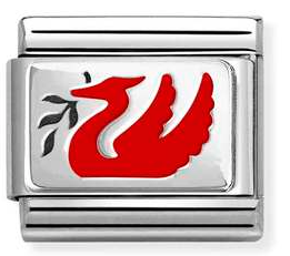 330206/40 Classic  S/Steel, 925 sterling silver, enamel Liver Bird