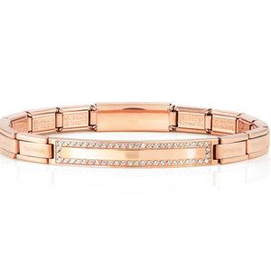 TRENDSETTER, NEW YORK  smarty bracelets, steel, cz PVD (SMOOTH PLATE) Rose Gold 021148/011