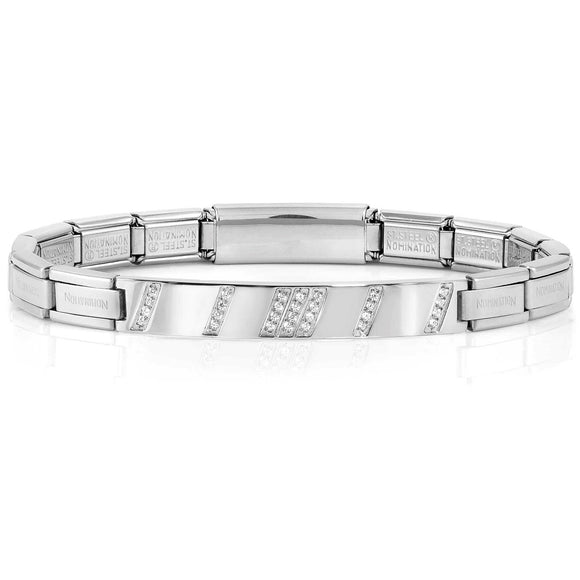 TRENDSETTER, NEW YORK smarty bracelets,steel, cz (DIAGONAL) Steel 021149/001