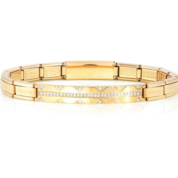 TRENDSETTER, NEW YORK smarty bracelets,steel, PVD cz row Yellow Gold 021152/012