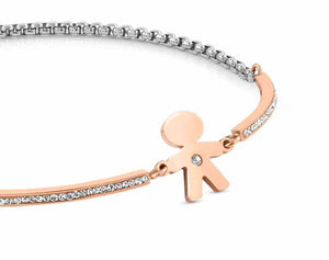 028005/027 MILLELUCI bracelet,stainless steel,CZ,ROSEGOLD,Baby boy