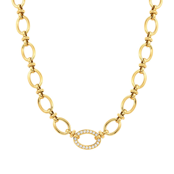 AFFINITY necklace,steel, cz Yellow Gold 028606/012