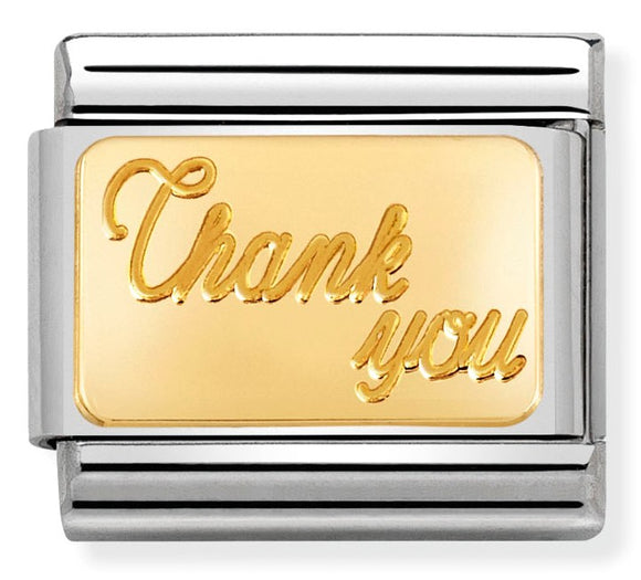 030121/26 Classic ENGRAVED SIGNS,S/steel,bonded yellow gold Thank you