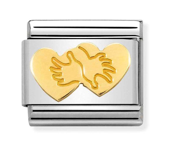 030162/60 Classic SYMBOLS,steel & bonded yellow gold Hearts Hug