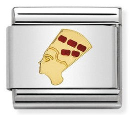 030262/12 Classic yellowt Gold,Enamel, Egyptian Head