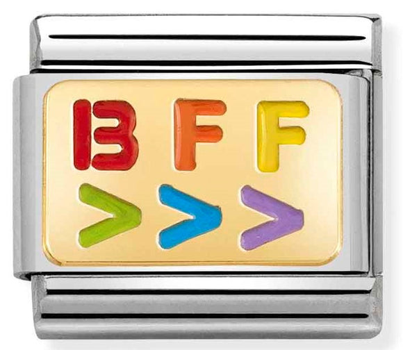 030263/17 Classic PLATES steel,enamel,yellow gold BFF right arrows