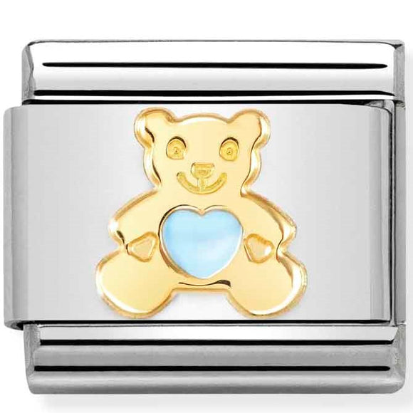 030272/65 Classic St.steel, enamel, 18k gold Blue Bear