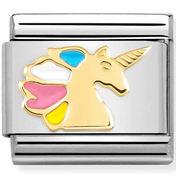030272/68 Classic St.steel, enamel,18k gold Unicorn
