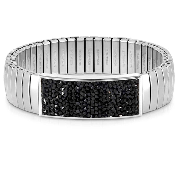 XTE LARGE bracelets,steel & Crystal Rock Black 043222/011