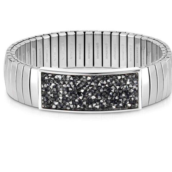XTE LARGE bracelets,steel & Crystal Rock,Grey 043222/018