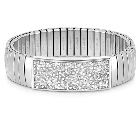 XTE LARGE bracelets steel & Crystal Rock SILVER 043222/032