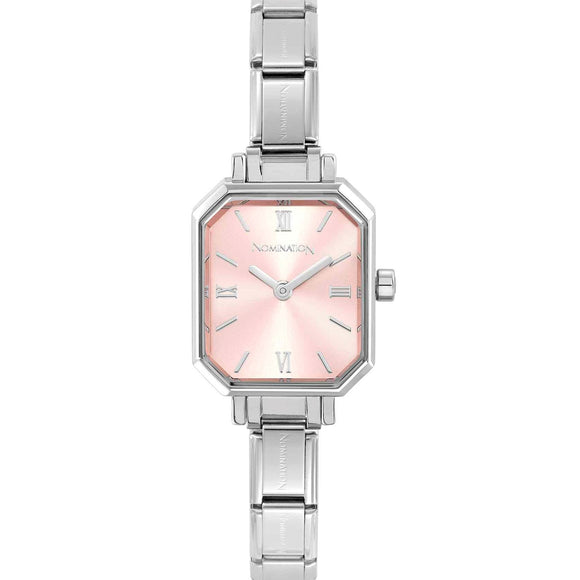PARIS watch NEW RECTANGULAR steel strap Pink 076037/014