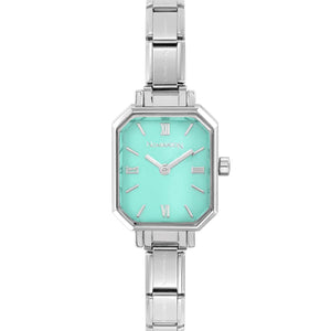 PARIS watch  NEW RECTANGULAR steel strap Green Water 076037/032