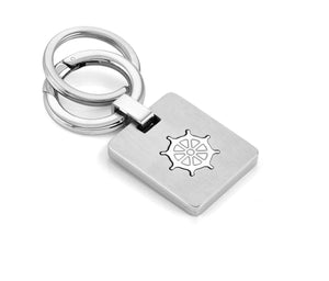 KEYRINGS key ring in brushed steel (001_Boatwheel)