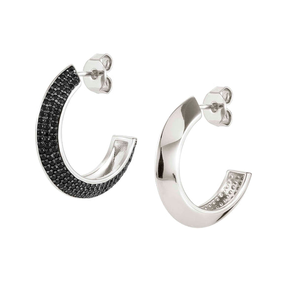 AUREA earrings 925 silver,CZ CIRCLE Black 145706/011